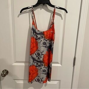Nike Dri-Fit orange gray thin strap active tank top Women XL EUC